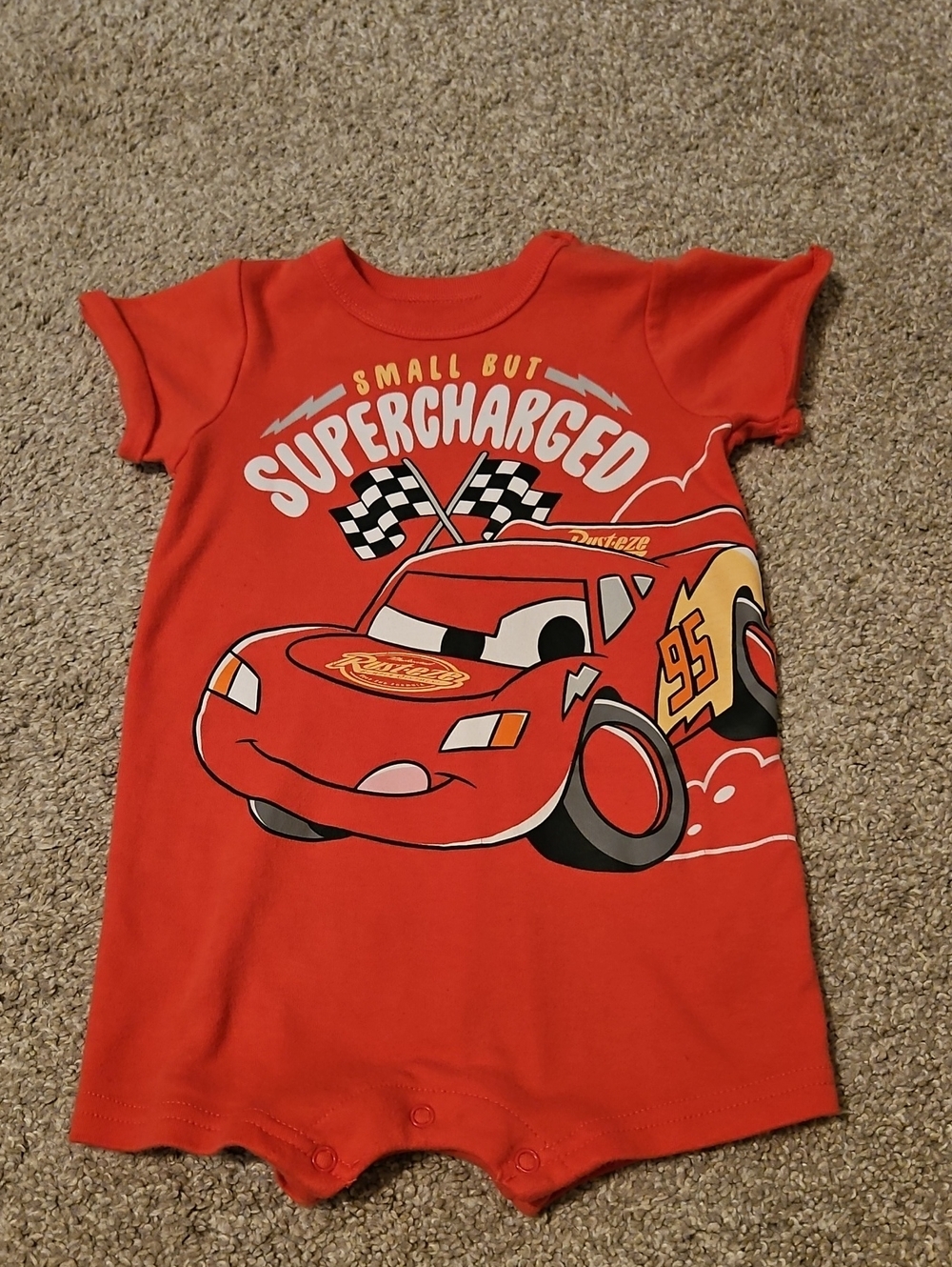 Disney Baby Cars Lightning McQueen Romper 18M Supercharged Red